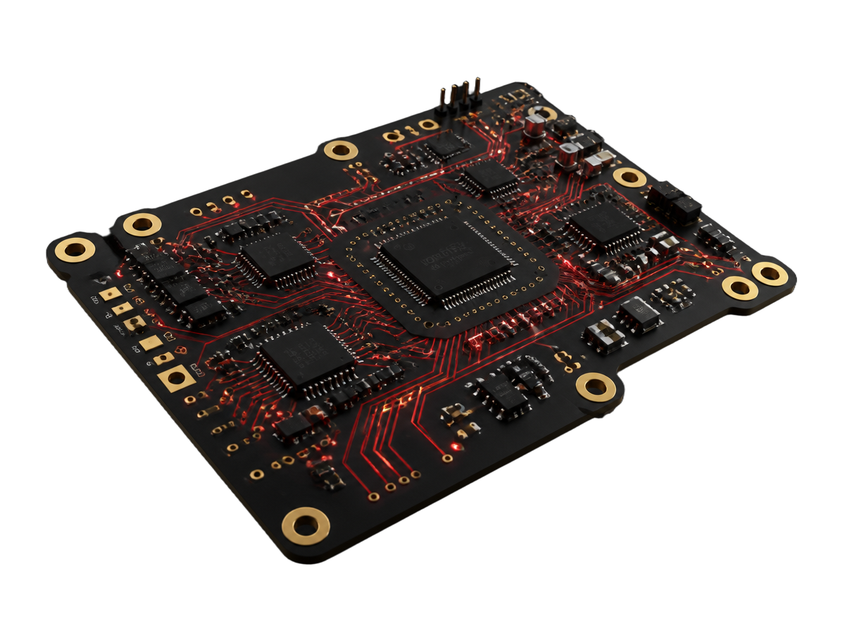 Interactive 3D render of a multilayer printed circuit board